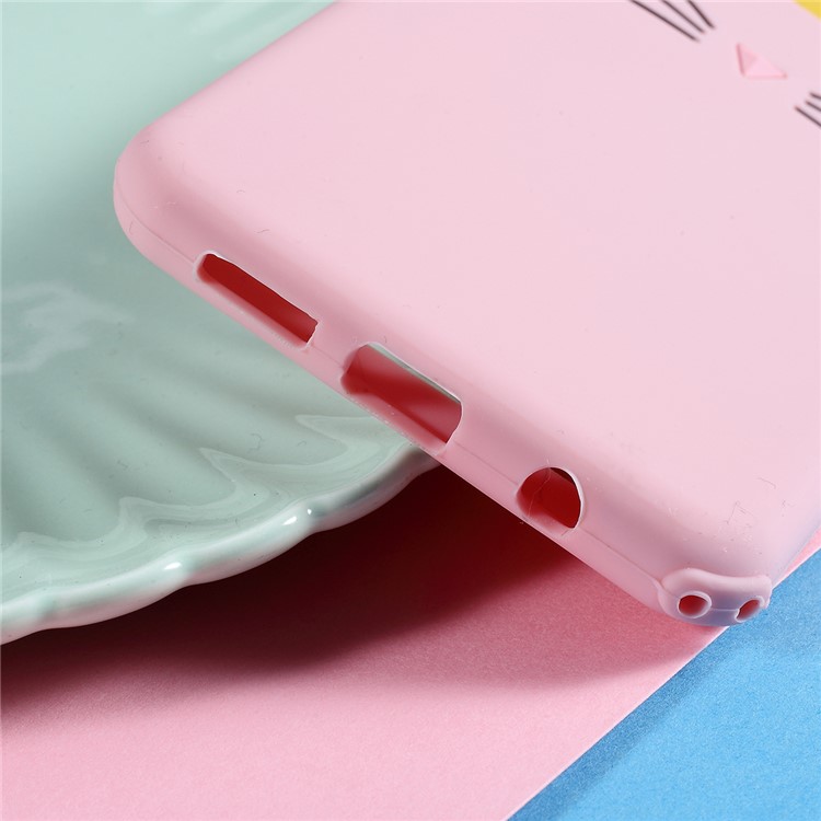 3D Moustache Cat Silicone Protection Cover Case for Samsung Galaxy A9 (2018) / A9 Star Pro / A9s - Pink-5