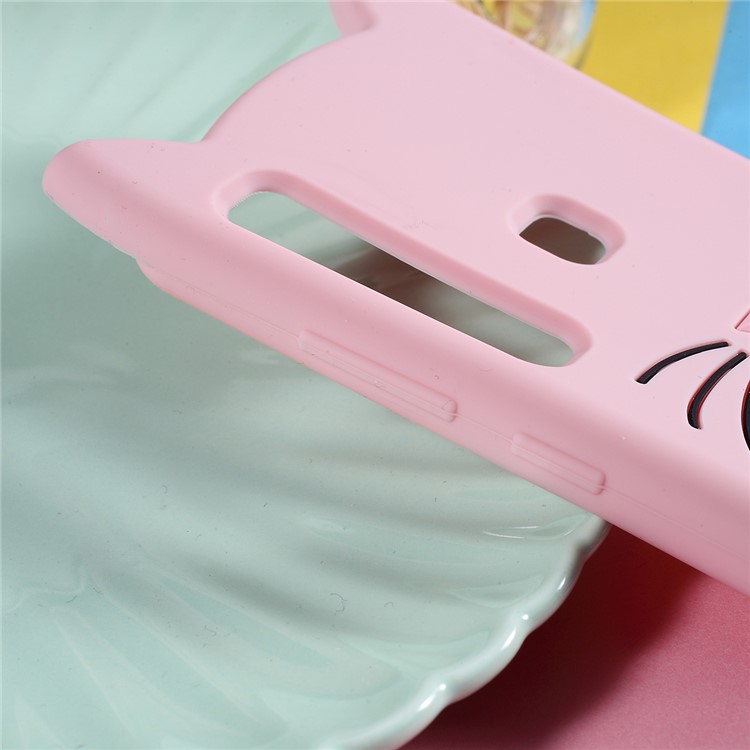 3D Moustache Cat Silicone Protection Cover Case for Samsung Galaxy A9 (2018) / A9 Star Pro / A9s - Pink-6