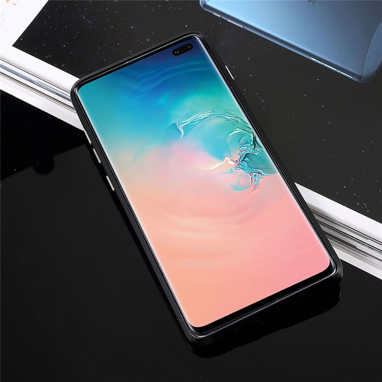 Magnetic Metal Frame + Tempered Glass Back Phone Case for Samsung Galaxy S10 Plus - Black-6