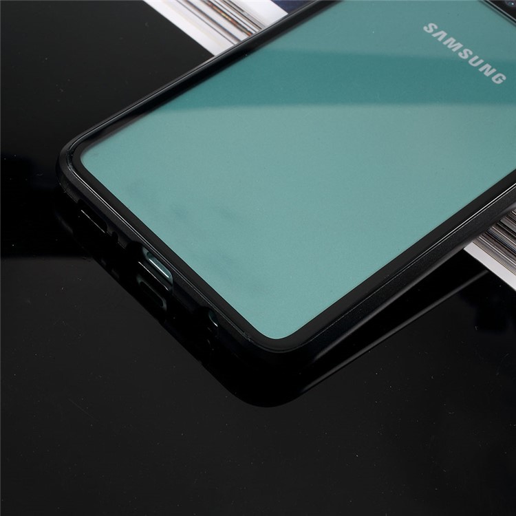 Magnetic Metal Frame + Tempered Glass Back Phone Case for Samsung Galaxy S10 Plus - Black-9