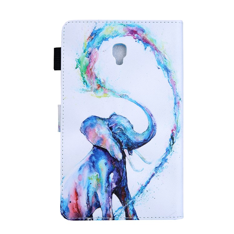 Cubierta de Tableta de Cuero Estampado de la Serie Animal Para Samsung Galaxy Tab A 8.0 (2017) T380/T385 - Elefante-3