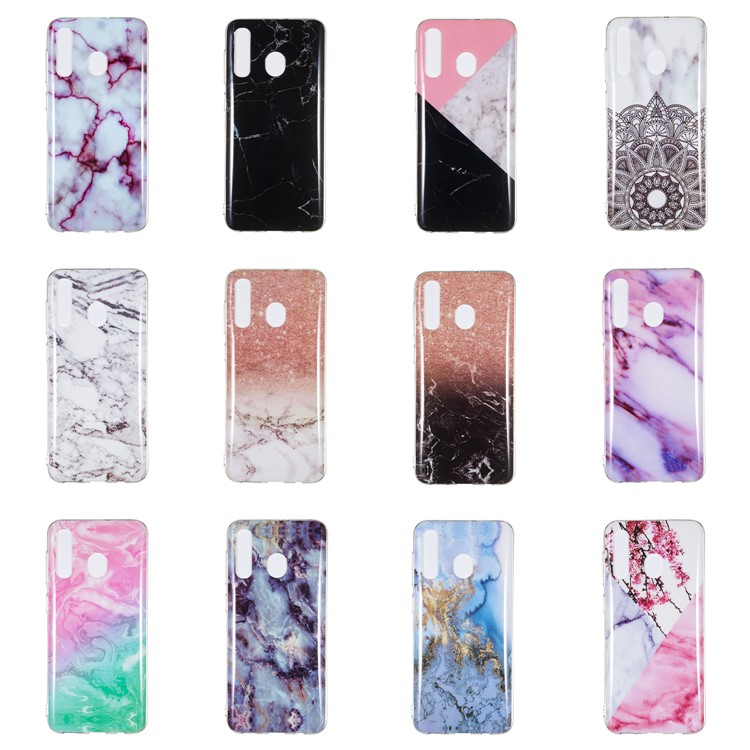 Marble Pattern IMD TPU Soft Back Case for Samsung Galaxy A50 / A30 / A20 - Style A-6