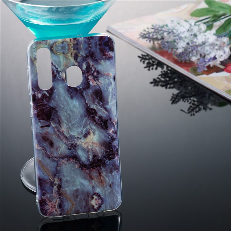 Padrão De Mármore IMD TPU Macio De Volta Caso Para Samsung Galaxy A50 / A30 / A20 - Estilo H-5