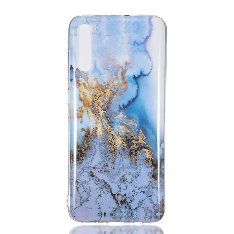 Marble Pattern IMD TPU Soft Back Case for Samsung Galaxy A70 - Style F-2