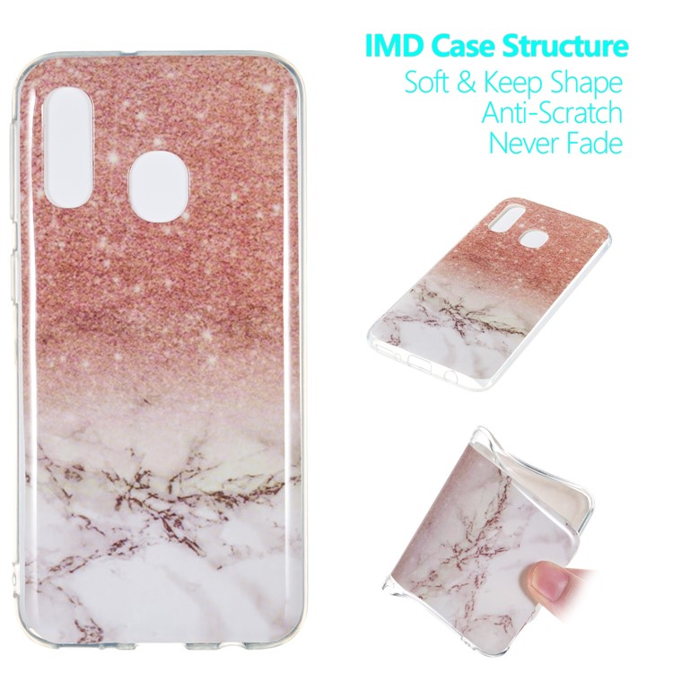 Marble Pattern IMD TPU Shell Phone Case for Samsung Galaxy A40 - Style D-1