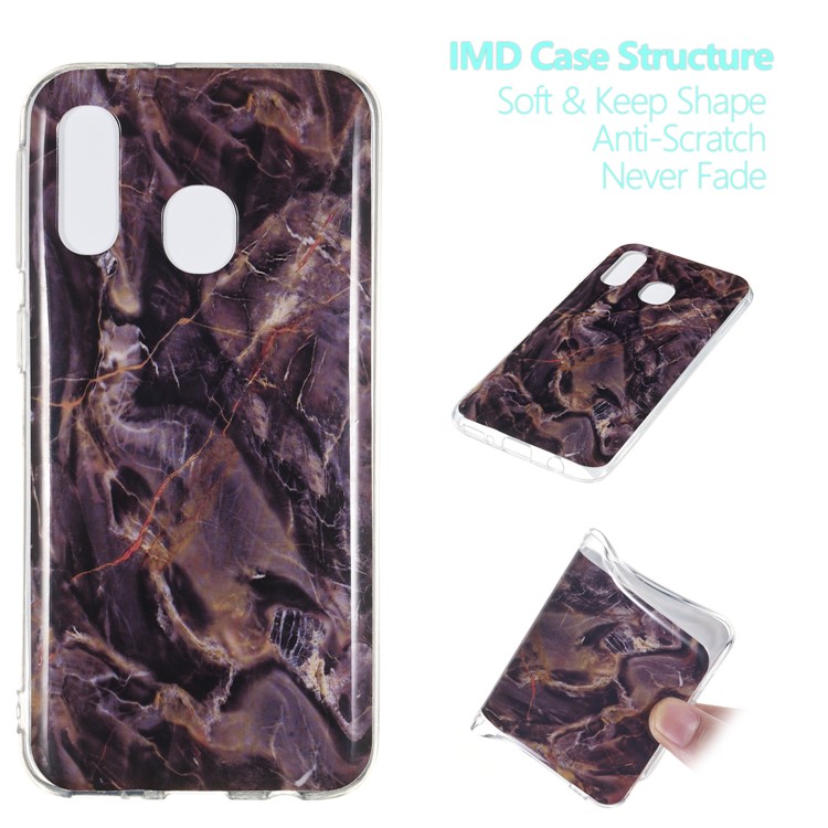 Marble Pattern IMD TPU Cover Shell Case for Samsung Galaxy A40 - Style R-1