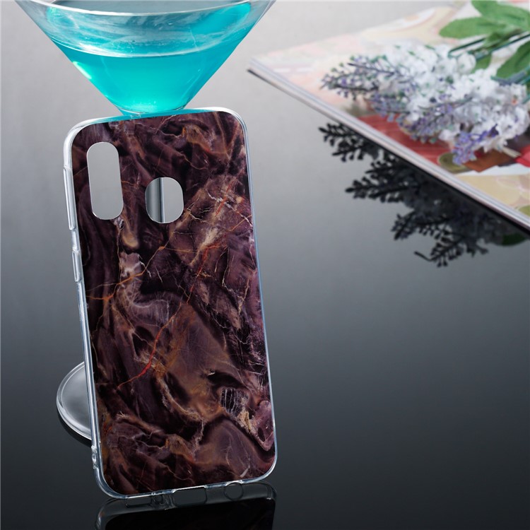 Marble Pattern IMD TPU Cover Shell Case for Samsung Galaxy A40 - Style R-5