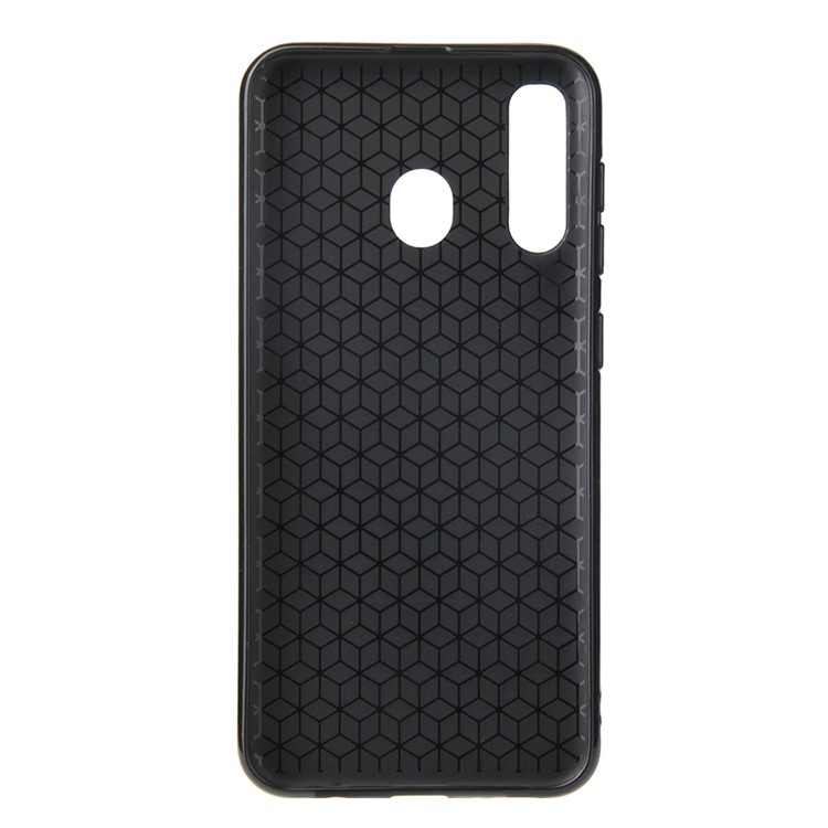 Carbon Fiber Texture Soft TPU Back Cover for Samsung Galaxy A30/A20 - Black-3