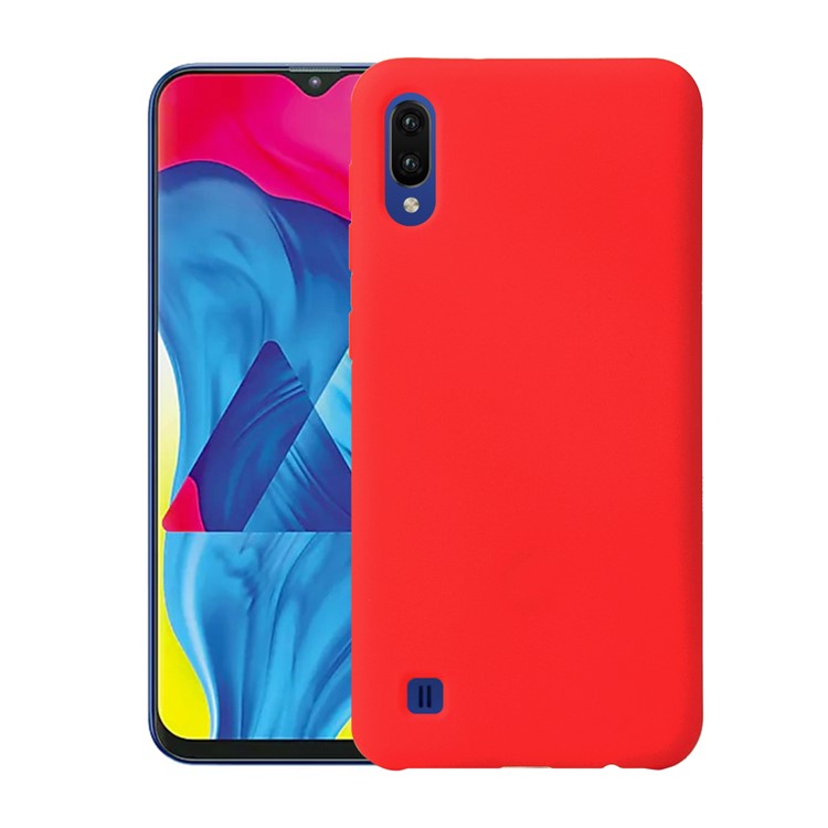 

HOWMAK Rubberized Silky Soft TPU Cover for Samsung Galaxy M10 - Red, Galaxy M10