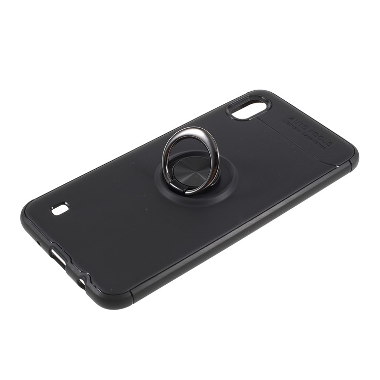 Finger Ring Kickstand TPU Case for Samsung Galaxy A10 (Built-in Metal Sheet) - All Black-6