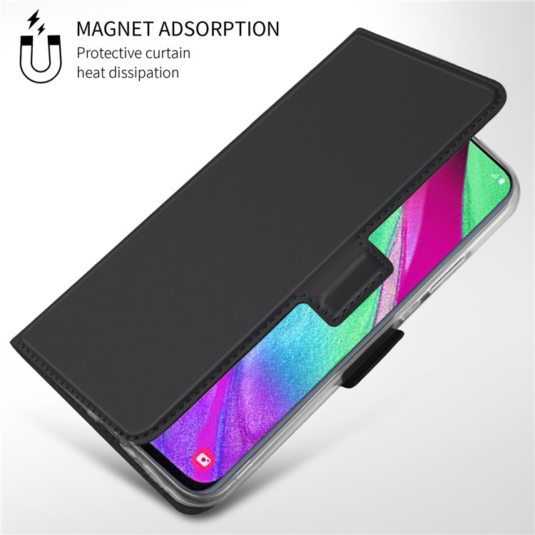 Magnetic Adsorption Leather Flip Stand Case with Card Holder for Samsung Galaxy A40 - Black-7