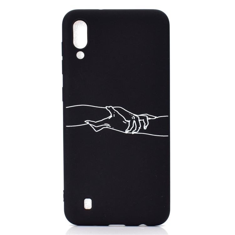 Motif Mate Impression Couverture Mobile Souple TPU Pour Samsung Galaxy M10 - Main Dans La Main-2