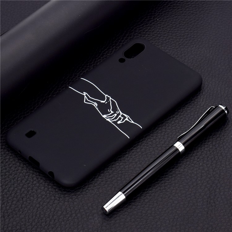 Motif Mate Impression Couverture Mobile Souple TPU Pour Samsung Galaxy M10 - Main Dans La Main-6