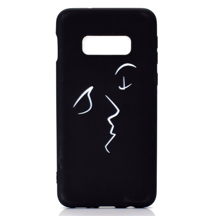 Matte Pattern Printing TPU Soft Mobile Cover for Samsung Galaxy S10e - Abstract Face-2