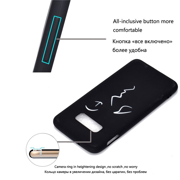 Matte Pattern Printing TPU Soft Mobile Cover for Samsung Galaxy S10e - Abstract Face-7