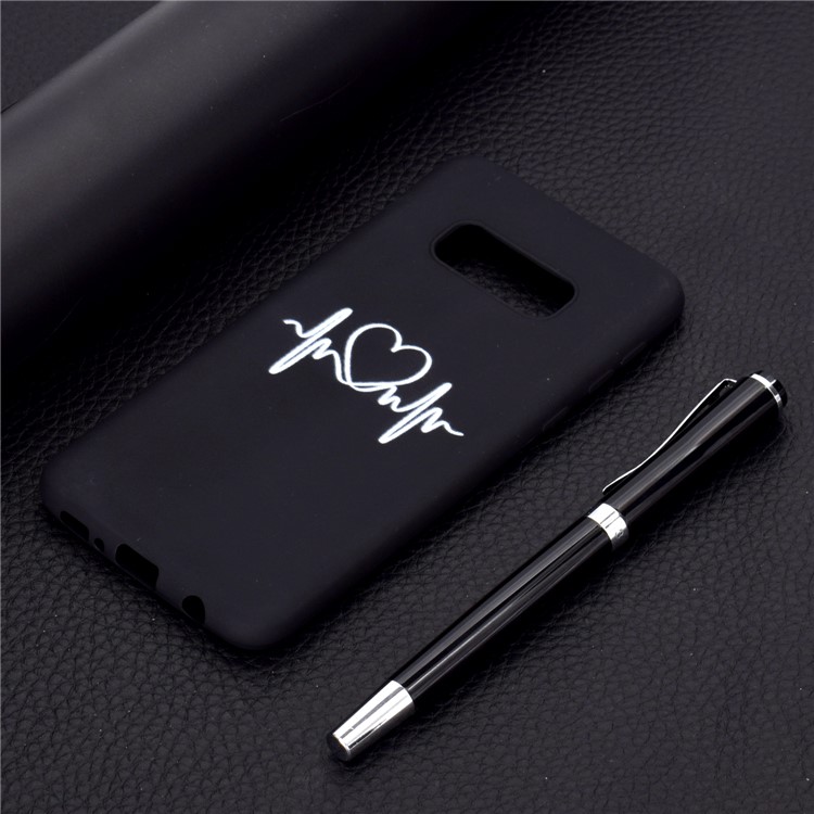 Motif Mate Impression Couverture Mobile Souple TPU Pour Samsung Galaxy S10e - Cœur-6