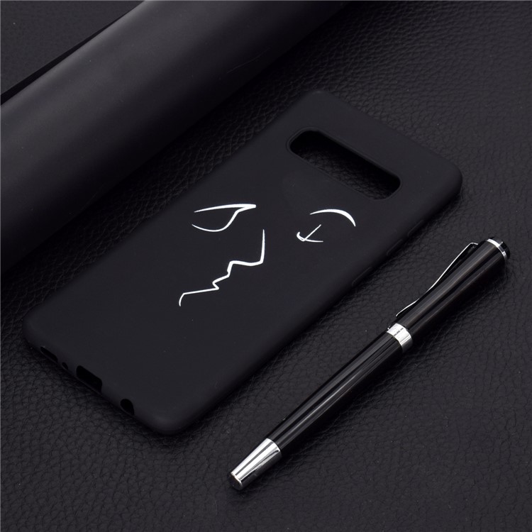 Matte Pattern Printing TPU Soft Mobile Cover for Samsung Galaxy S10 - Abstract Face-8