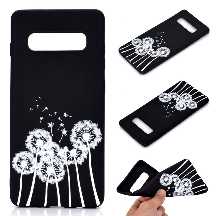 Motif Mate Impression Couverture Mobile Souple TPU Pour Samsung Galaxy S10 - Pissenlit-1