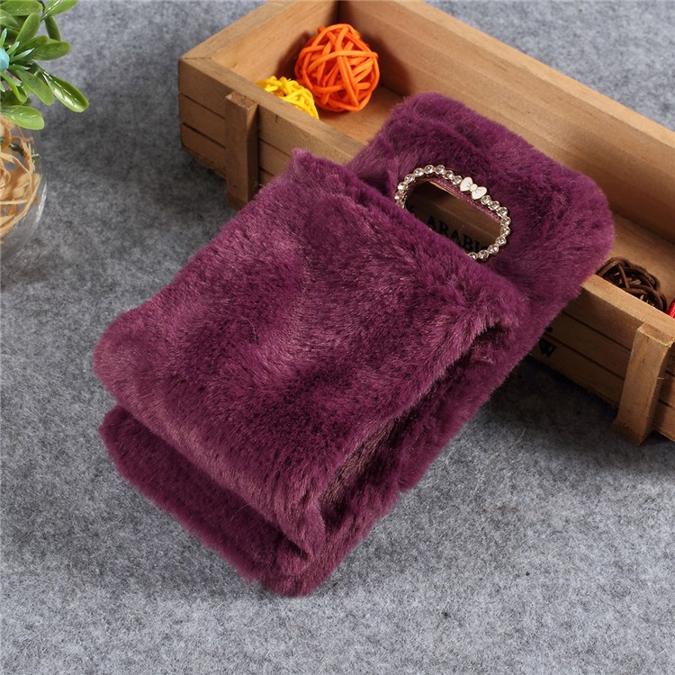 

Soft Faux Fur Coated Rhinestone TPU Case for Samsung Galaxy S10e - Purple, Galaxy S10e