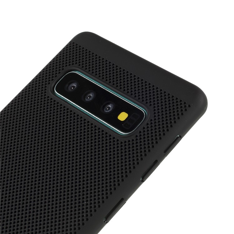 For Samsung Galaxy S10 Plus Heat Dissipation Rubberized PC Back Cover - Black-4