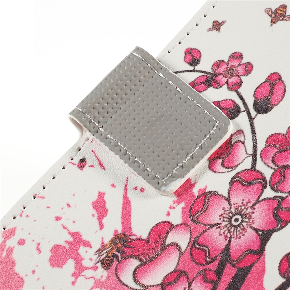 Pattern Printing PU Leather Cell Phone Casing for Samsung Galaxy A10 - Plum Blossom-7