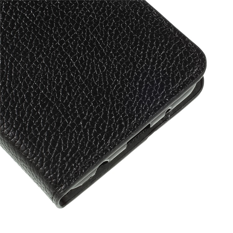 Litchi Texture PU Leather Stand Wallet Flip Cover for Samsung Galaxy A10 - Black-4