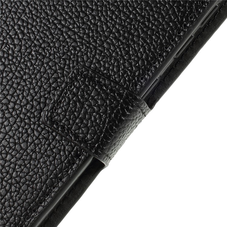 Litchi Texture PU Leather Stand Wallet Flip Cover for Samsung Galaxy A10 - Black-6