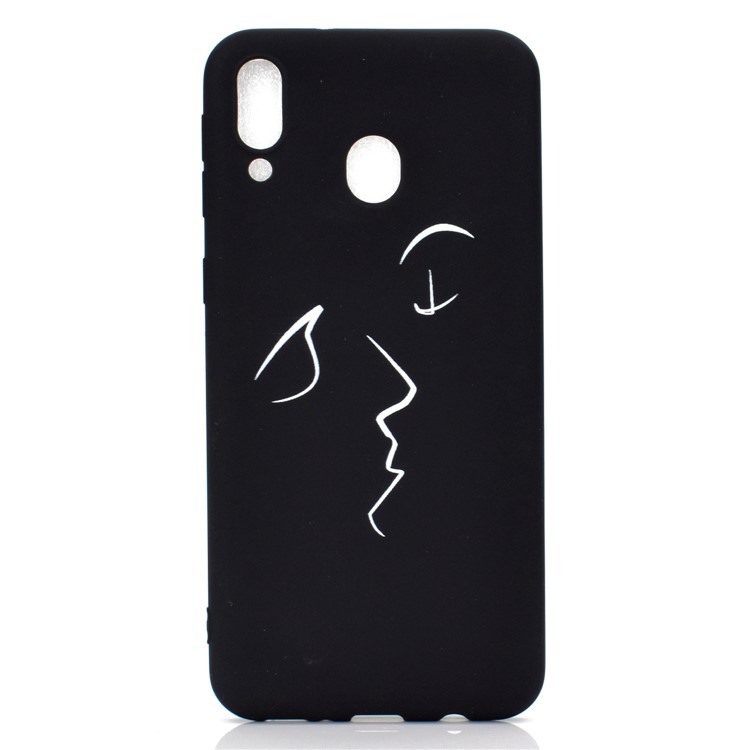 Pattern Printing Matte TPU Cell Phone Cover for Samsung Galaxy M20 - Abstract Face-2