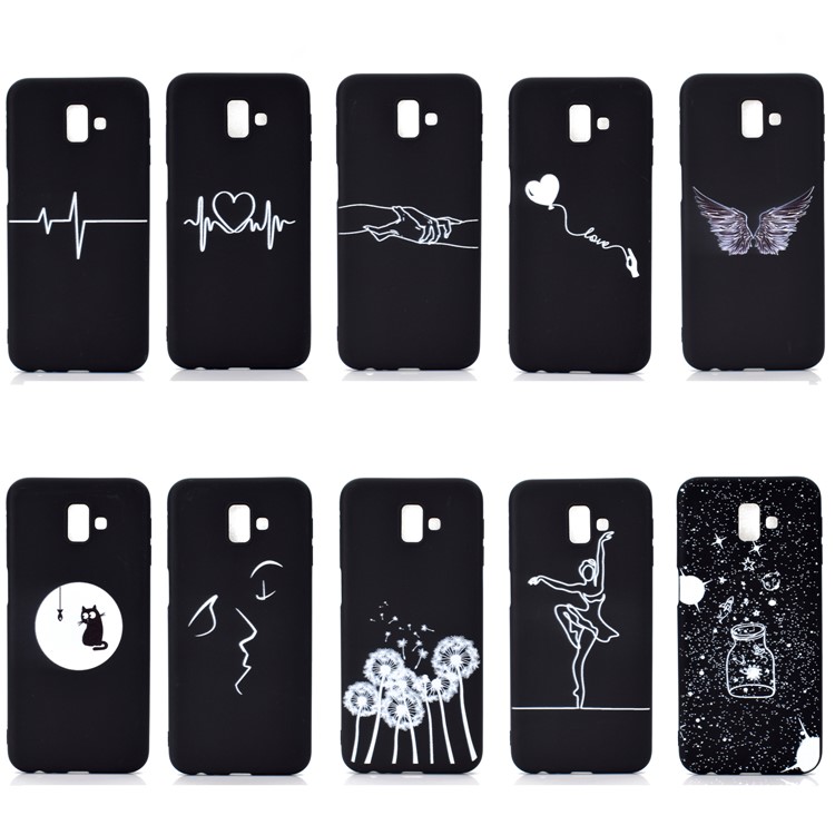 Matte Pattern Printing TPU Gel Cover for Samsung Galaxy J6 Plus J610F - Abstract Face-9