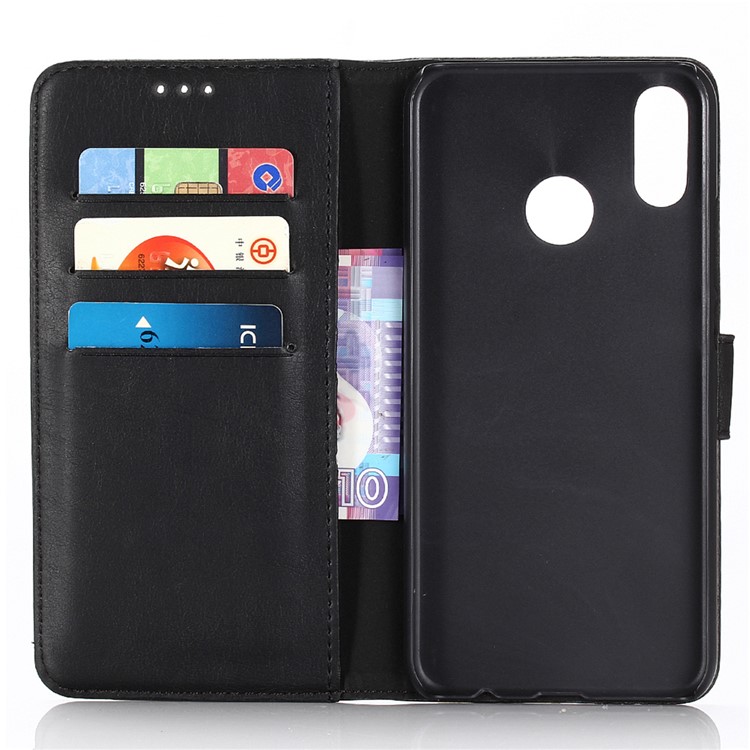 Crazy Horse Vintage Leather Wallet Stand Cover for Samsung Galaxy M20 - Black-3