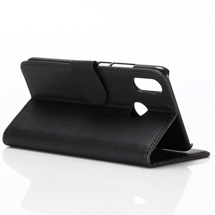 Crazy Horse Vintage Leather Wallet Stand Cover for Samsung Galaxy M20 - Black-4