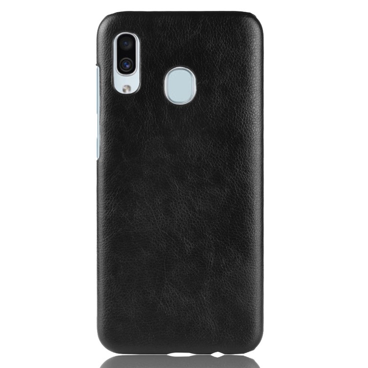 Litchi Texture PU Leather Coated PC Phone Case for Samsung Galaxy A40 - Black-2