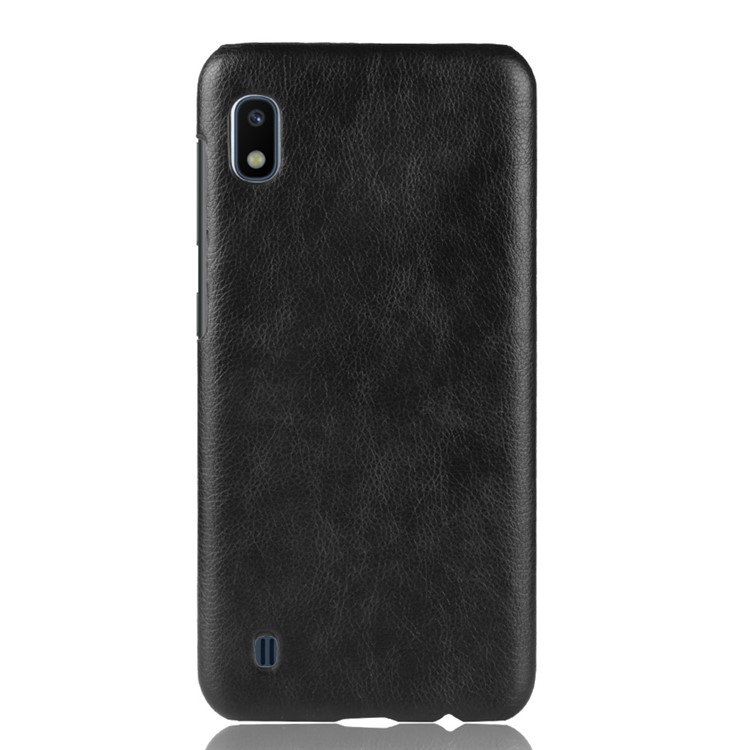 Litchi Texture PU Leather Coated PC Case for Samsung Galaxy A10 - Black-2