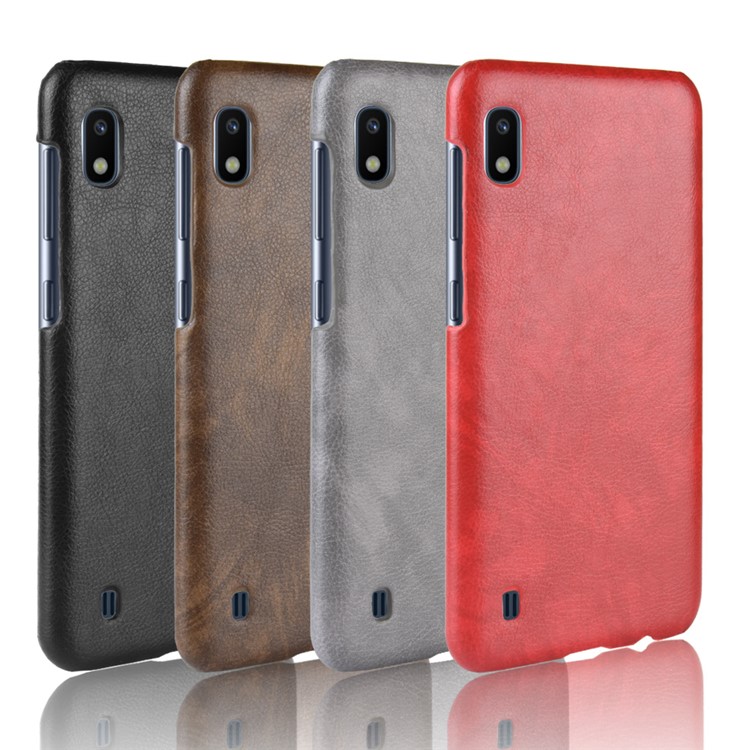 Litchi Texture PU Leather Coated PC Case for Samsung Galaxy A10 - Black-7