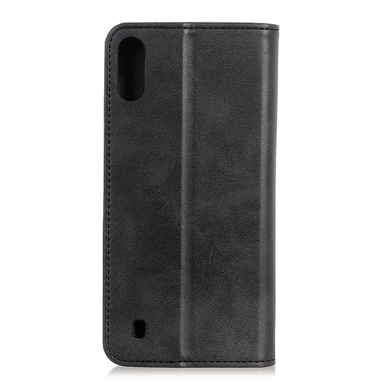 Auto-absorbed Split Leather Wallet Phone Casing for Samsung Galaxy M10 - Black-7