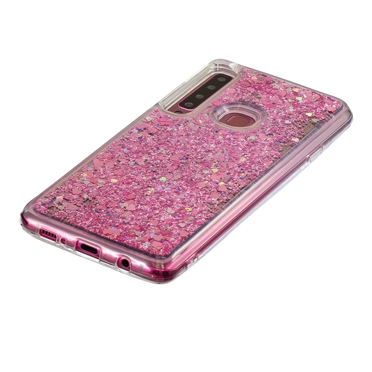 Glitter Dynamic Quicksand Mirror Surface TPU Case for Samsung Galaxy A9 (2018) / A9 Star Pro / A9s - Pink-3