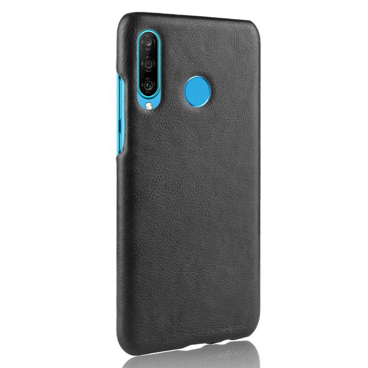 Litchi Texture PU Leather Coated PC Case for Samsung Galaxy M30 - Black-3