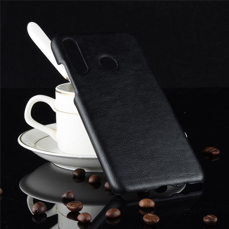 Litchi Texture PU Leather Coated PC Case for Samsung Galaxy M30 - Black-5