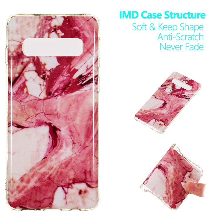 Marble Pattern IMD TPU Gel Mobile Casing for Samsung Galaxy S10 - Style A-1