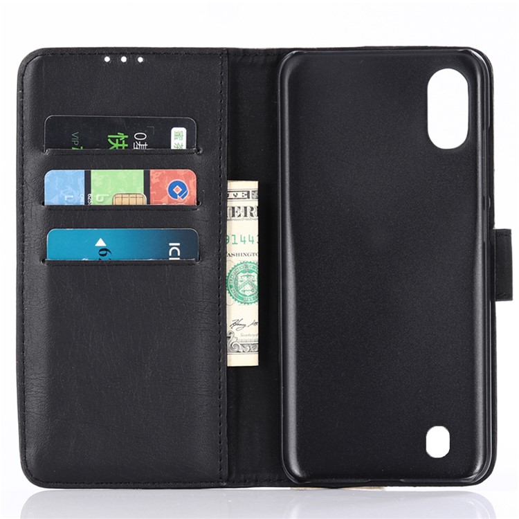Crazy Horse Wallet Leather Stand Case for Samsung Galaxy M10 - Black-3