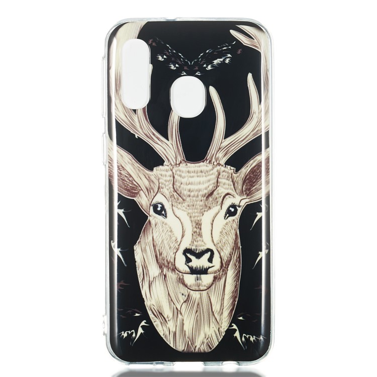 Noctilucent Patterned IMD TPU Mobile Phone Case Accessory for Samsung Galaxy A40 - Elk Pattern-2