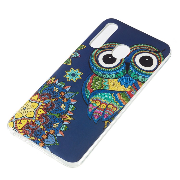 Noctilucent Patterned IMD TPU Back Phone Casing for Samsung Galaxy A50 - Owl Pattern-3