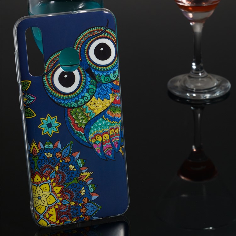 Noctilucent Patterned IMD TPU Back Phone Casing for Samsung Galaxy A50 - Owl Pattern-5