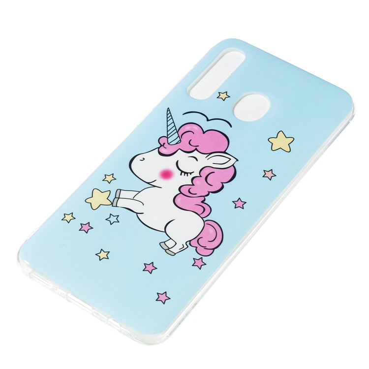 Noctiloque À Motifs IMD TPU TPU Boîtier De Téléphone Arrière Pour Samsung Galaxy A20 / A30 - Licorne-3