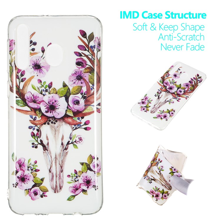 Noctilucent IMD TPU Case for Samsung Galaxy M30 - Flowered Elk-1