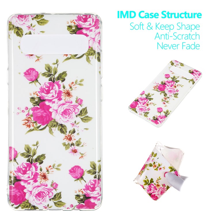 IMD Patterned Luminous TPU Back Case for Samsung Galaxy S10 5G - Blooming Flower-1