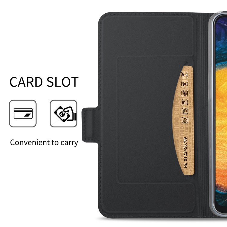 Magnetic Adsorption Leather Flip Stand Case with Card Holder for Samsung Galaxy A30 - Black-6