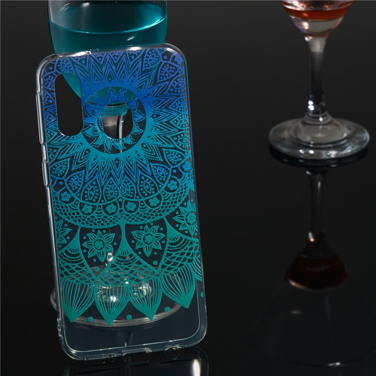 Pattern Printing IMD TPU Phone Case for Samsung Galaxy A40 - Mandala Flower-5