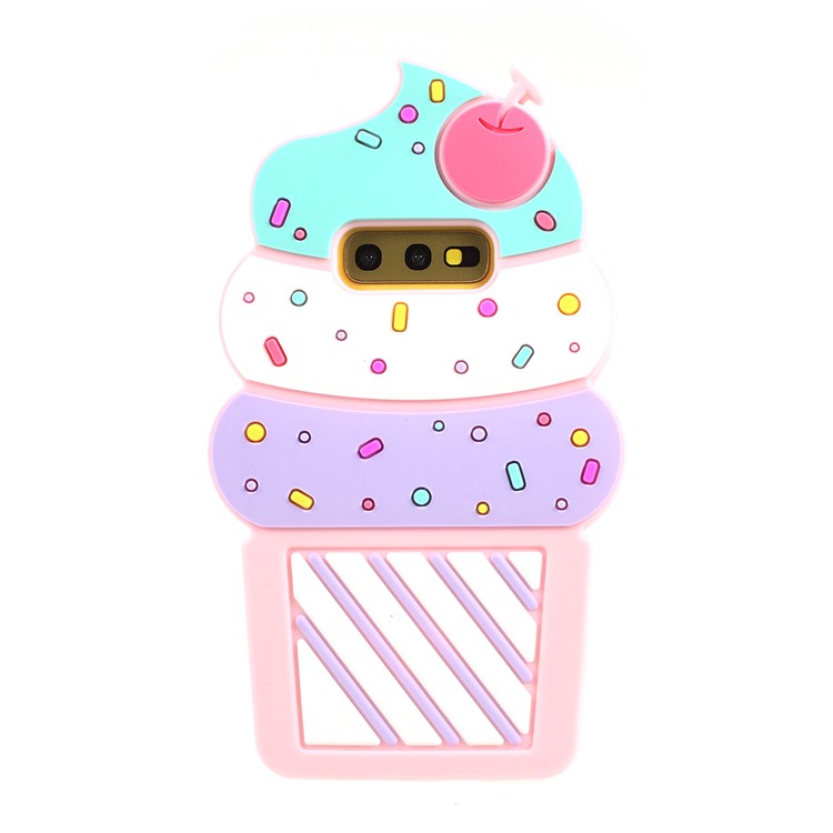

3D Cherry Ice Cream Silicone Phone Case Cover for Samsung Galaxy S10e - Pink, Galaxy S10e