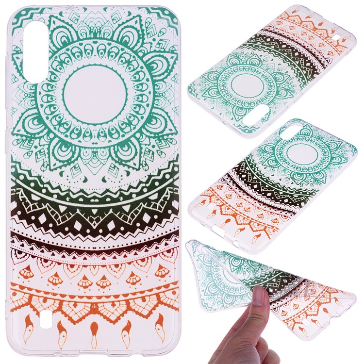 Pattern Printing TPU Protection Case Shell for Samsung Galaxy A10 - Colorful Mandala-1